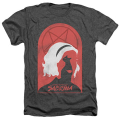 Chilling Adventures Of Sabrina Sabrina And Salem Men's 30/1 Heather 60 40 Poly Short-Sleeve T-Shirt