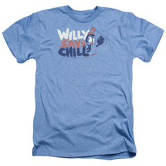 Chilly Willy I Say Chill Men's 30/1 Heather 60 40 Poly Short-Sleeve T-Shirt