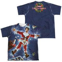 Christmas Vacation Electrified (Front/Back Print) Youth Regular Fit Poly Short-Sleeve T-Shirt