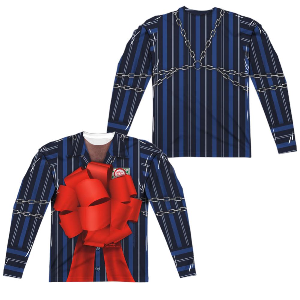 Christmas Vacation Frank Shirley (Front/Back Print) Men's Regular Fit Polyester Long-Sleeve T-Shirt