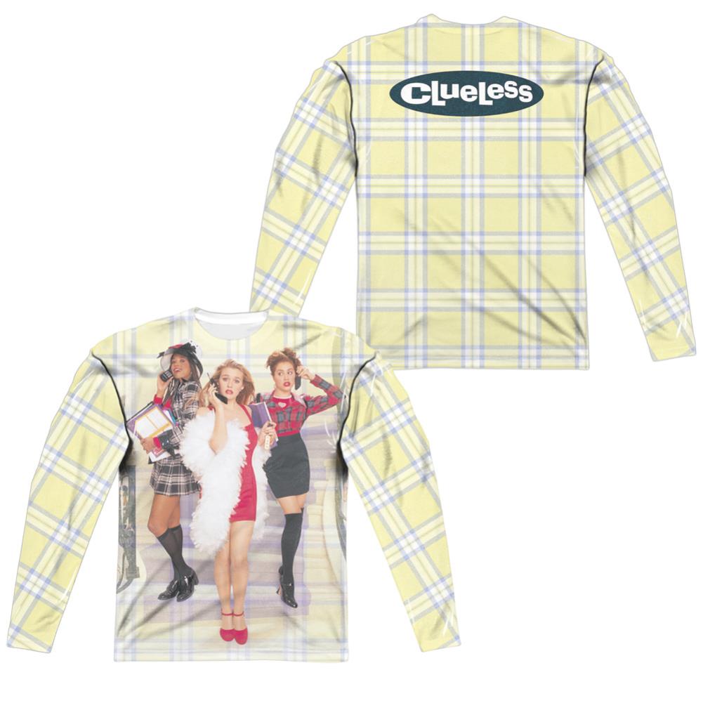 Clueless Clueless Plaid (Front/Back Print) Men's Regular Fit Polyester Long-Sleeve T-Shirt