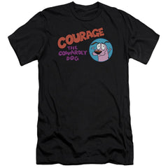 Courage The Cowardly Dog Courage Logo Men's Ultra-Soft 30/1 Cotton Slim Short-Sleeve T-Shirt