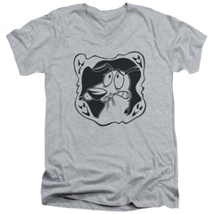 Courage The Cowardly Dog Ghost Frame Men's 30/1 Cotton Slim V-Neck T-Shirt