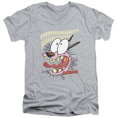 Courage The Cowardly Dog Scaredy Dog Men's 30/1 Cotton Slim V-Neck T-Shirt