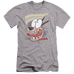 Courage The Cowardly Dog Scaredy Dog Men's Ultra-Soft 30/1 Cotton Slim Short-Sleeve T-Shirt
