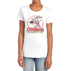 Courage The Cowardly Dog Vintage Courage Women's 18/1 Cotton Short-Sleeve T-Shirt