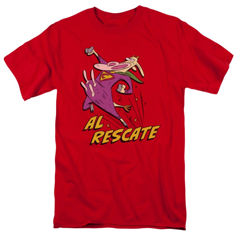 Cow And Chicken Al Rescate Men's 18/1 Cotton Short-Sleeve T-Shirt