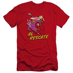 Cow And Chicken Al Rescate Men's Ultra-Soft 30/1 Cotton Slim Short-Sleeve T-Shirt