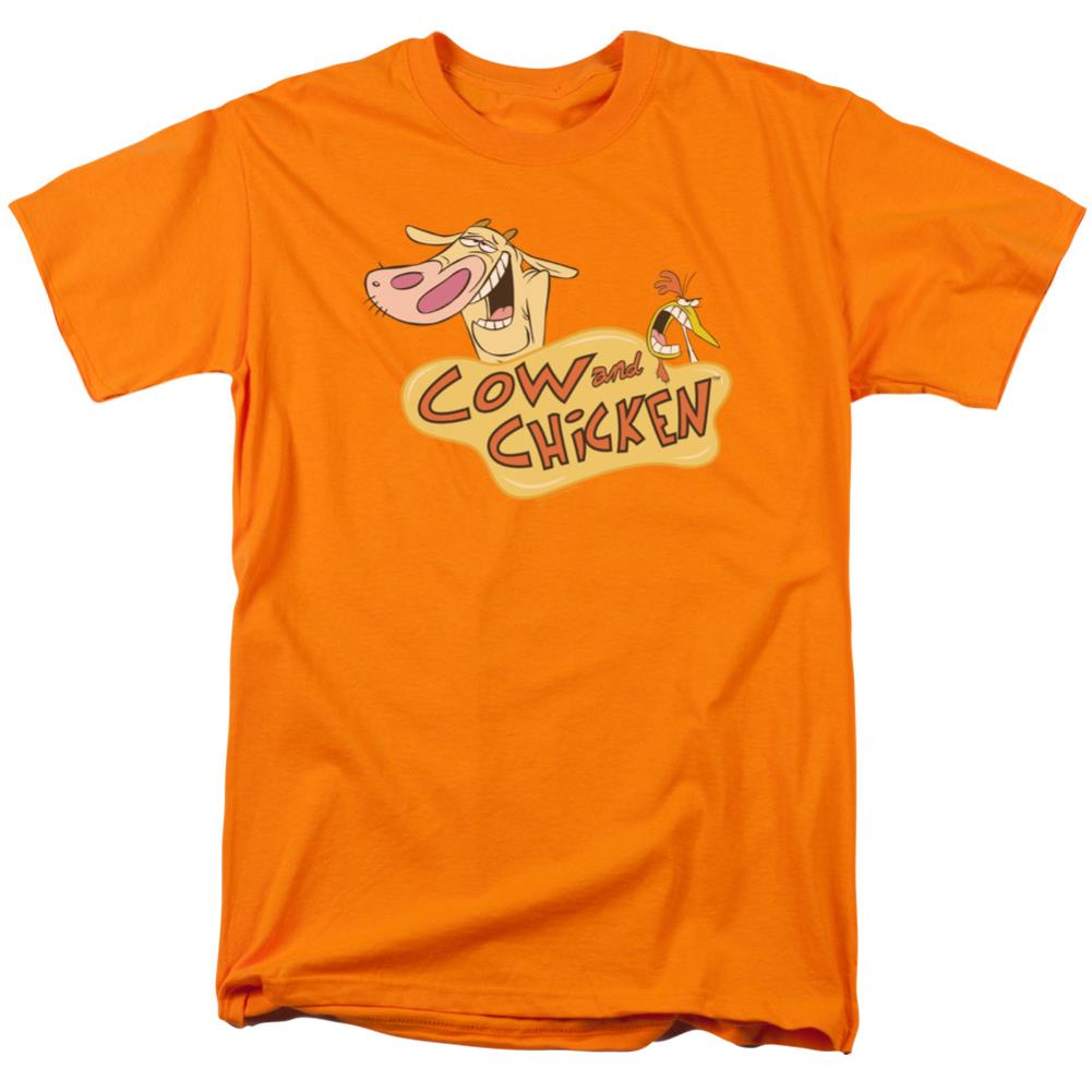 Cow And Chicken Logo Men's 18/1 Cotton Short-Sleeve T-Shirt