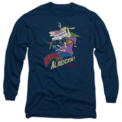 Cow And Chicken Super Cow Men's 18/1 Cotton Long-Sleeve T-Shirt