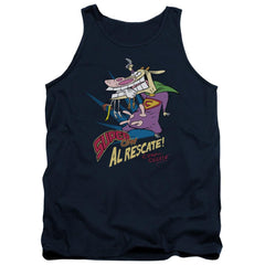 Cow And Chicken Super Cow Men's 18/1 Cotton Tank Top