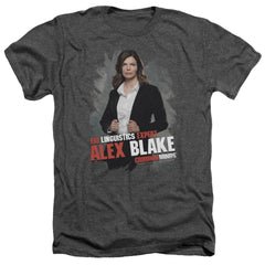 Criminal Minds Alex Blake Men's 30/1 Heather 60 40 Poly Short-Sleeve T-Shirt