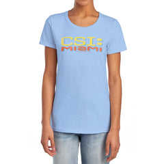 CSI: Miami Logo Distressed Women's 18/1 Cotton Short-Sleeve T-Shirt