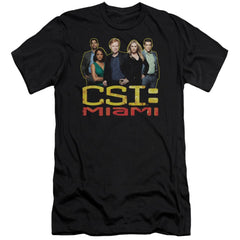 CSI: Miami The Cast In Black Men's Ultra-Soft 30/1 Cotton Slim Short-Sleeve T-Shirt