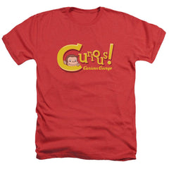 Curious George Curious Men's 30/1 Heather 60 40 Poly Short-Sleeve T-Shirt
