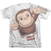 Curious George Hands In The Air Men's Regular Fit Poly Cotton Short-Sleeve T-Shirt