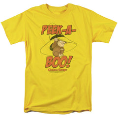 Curious George Peek A Boo Men's 18/1 Cotton Short-Sleeve T-Shirt