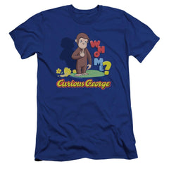 Curious George Who Me Men's Ultra-Soft 30/1 Cotton Slim Short-Sleeve T-Shirt