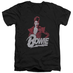 David Bowie Diamond David Men's 30/1 Cotton Slim V-Neck T-Shirt