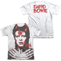 David Bowie Piercing Gaze (Front/Back Print) Men's Regular Fit Poly Cotton Short-Sleeve T-Shirt