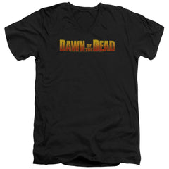 Dawn Of The Dead Dawn Logo Men's 30/1 Cotton Slim V-Neck T-Shirt