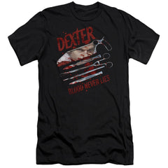 Dexter Blood Never Lies Men's Ultra-Soft 30/1 Cotton Slim Short-Sleeve T-Shirt