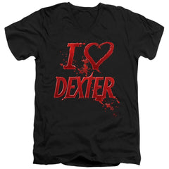 Dexter I Heart Dexter Men's 30/1 Cotton Slim V-Neck T-Shirt