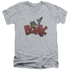 Dexter'S Laboratory Bonk Men's 30/1 Cotton Slim V-Neck T-Shirt