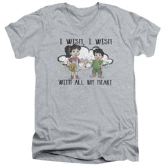 Dragon Tales I Wish With All My Heart Men's 30/1 Cotton Slim V-Neck T-Shirt