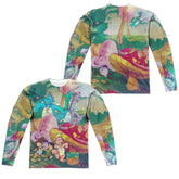 Dragon Tales Mushroom Meadow (Front/Back Print) Men's Regular Fit Polyester Long-Sleeve T-Shirt