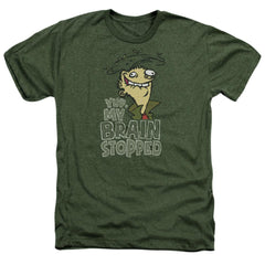 Ed Edd N Eddy Brain Dead Ed Men's 30/1 Heather 60 40 Poly Short-Sleeve T-Shirt