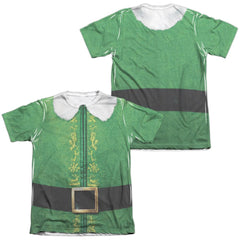 Elf Buddy Costume (Front/Back Print) Men's Regular Fit Poly Cotton Short-Sleeve T-Shirt