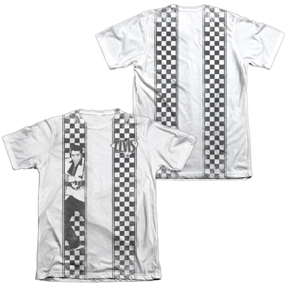 Elvis Presley Checkered Bowling Shirt Men's Regular Fit Poly Cotton Short-Sleeve T-Shirt