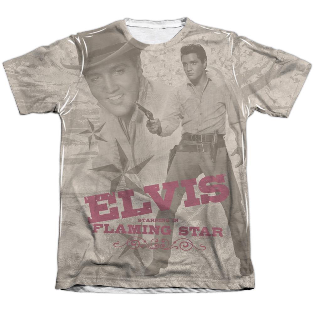 Elvis Presley Flaming Star Men's Regular Fit Poly Cotton Short-Sleeve T-Shirt