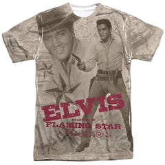 Elvis Presley Flaming Star Men's Regular Fit Polyester Short-Sleeve T-Shirt