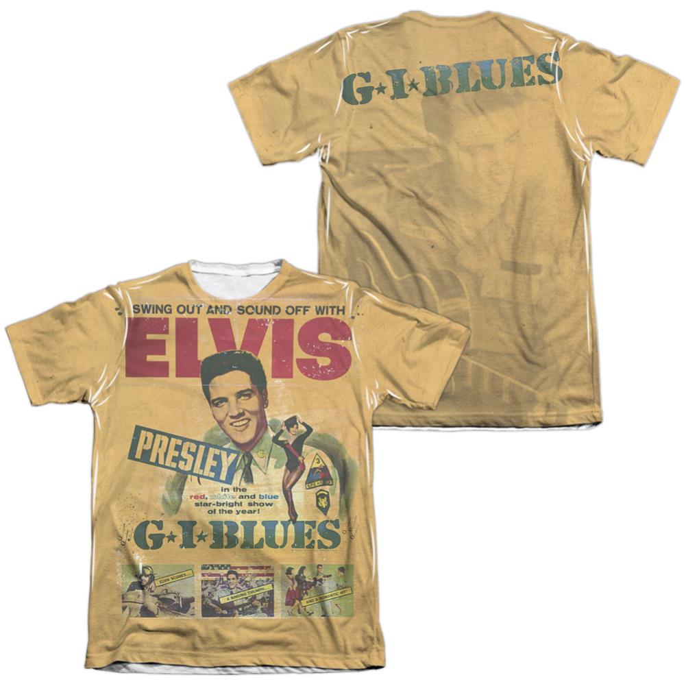 Elvis Presley Gi Blues (Front/Back Print) Men's Regular Fit Poly Cotton Short-Sleeve T-Shirt