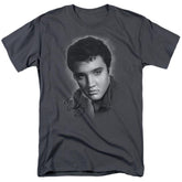 Elvis Presley Grey Portrait Men's 18/1 Cotton Short-Sleeve T-Shirt