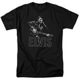 Elvis Presley Guitar In Hand Men's 18/1 Cotton Short-Sleeve T-Shirt