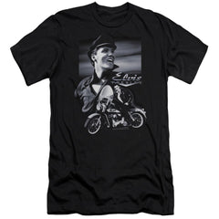 Elvis Presley Motorcycle Men's Ultra-Soft 30/1 Cotton Slim Short-Sleeve T-Shirt