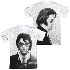 Elvis Presley Mugshot (Front/Back Print) Men's Regular Fit Polyester Short-Sleeve T-Shirt