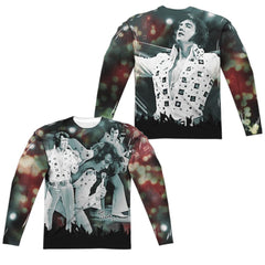 Elvis Presley Now Playing (Front/Back Print) Men's Regular Fit Polyester Long-Sleeve T-Shirt