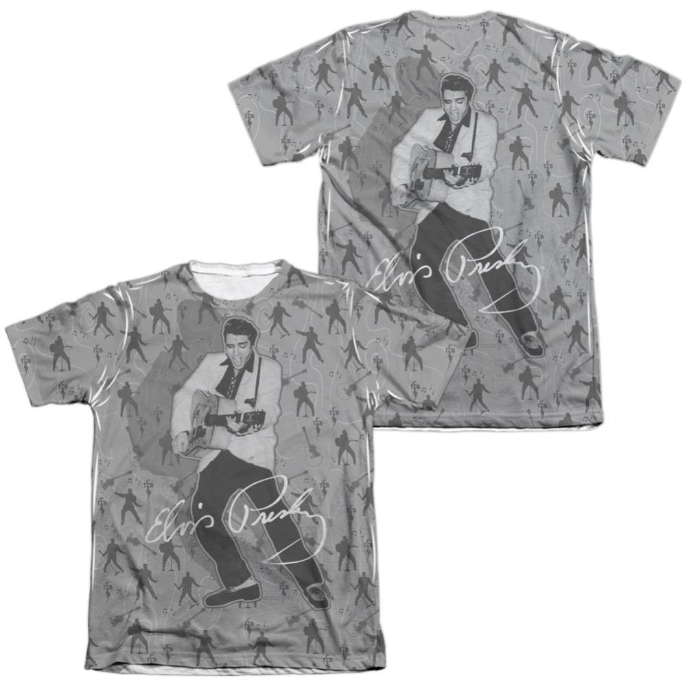 Elvis Presley Rockin All Over (Front/Back Print) Men's Regular Fit Poly Cotton Short-Sleeve T-Shirt