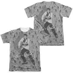 Elvis Presley Rockin All Over (Front/Back Print) Men's Regular Fit Poly Cotton Short-Sleeve T-Shirt