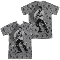 Elvis Presley Rockin All Over (Front/Back Print) Men's Regular Fit Polyester Short-Sleeve T-Shirt