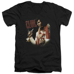 Elvis Presley Soulful Men's 30/1 Cotton Slim V-Neck T-Shirt