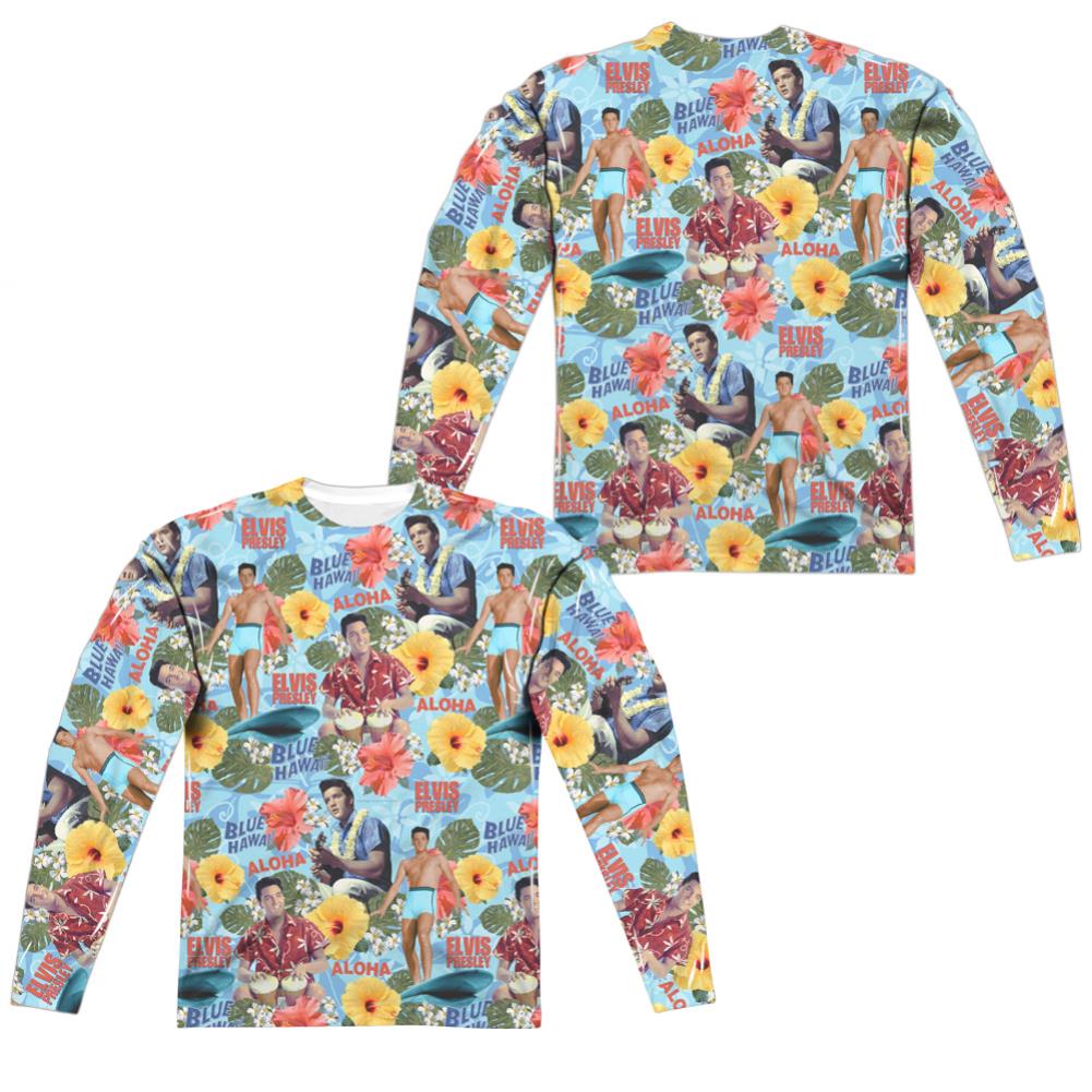 Elvis Presley Surfs Up Men's Regular Fit Polyester Long-Sleeve T-Shirt