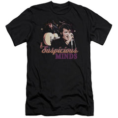 Elvis Presley Suspicious Minds Men's Ultra-Soft 30/1 Cotton Slim Short-Sleeve T-Shirt