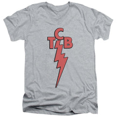 Elvis Presley Tcb Men's 30/1 Cotton Slim V-Neck T-Shirt