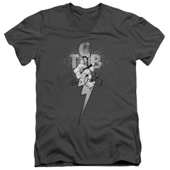 Elvis Presley Tcb Ornate Men's 30/1 Cotton Slim V-Neck T-Shirt