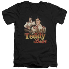 Elvis Presley Teddy Bear Men's 30/1 Cotton Slim V-Neck T-Shirt